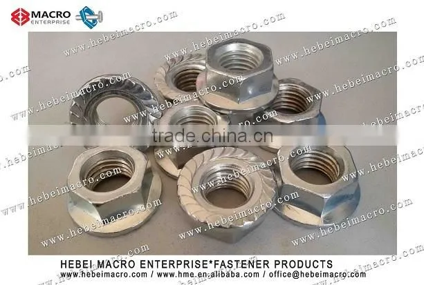 BS carbon steel high tensile grade hexagonal flange locking nut