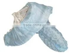 White disposable pp non-woven shoe cover with elastic