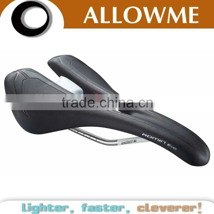 Titanium rail gel design Ventilation cow leather bicycle saddle