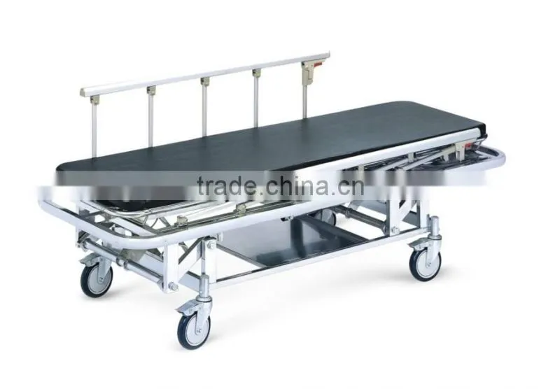 Guardrail Scalable Metal Patient Transfer Trolley