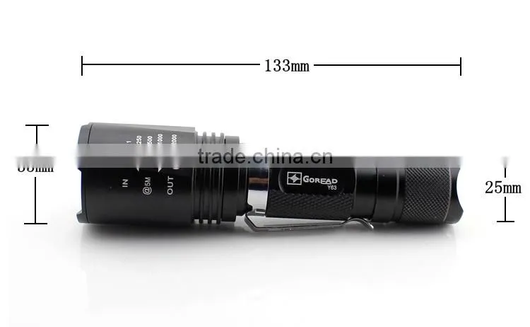 GOREAD Y63 High bright rechargeable focusable XML T6 LED flashlight