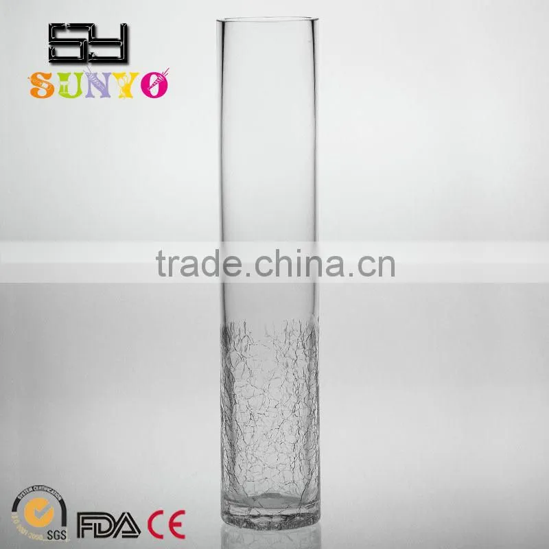 Colored Handmade Ice Crack Glass Vase