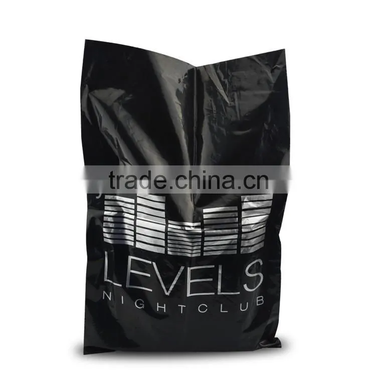 shock resistant PE black garbage packing bag , rubbish bag with custom logo