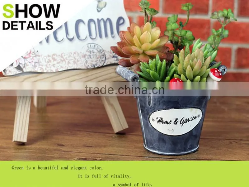 ZARA country style retro small tin flower bucket