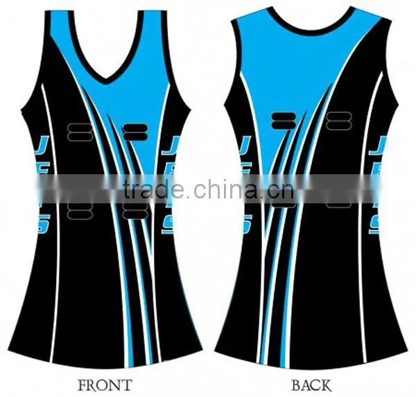 Stripe design netball a-line dress sublimation made