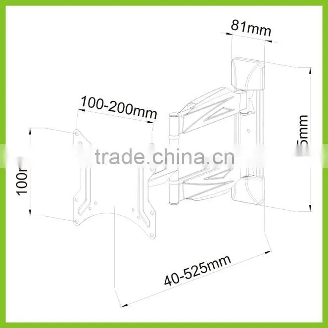 PLB171S-SW VESA 200x200 Slim Articulating TV Mount Brackets