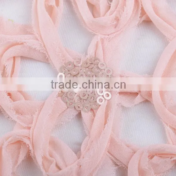 hot sale sequins chiffon ribbon twine embroidery design indian embroidery lace