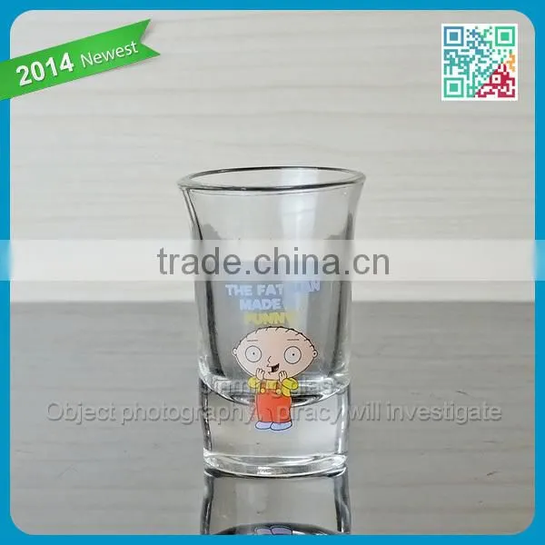 Hot sale thick bottom tumber whiskey shot glass used in christamas party christamas whiskey glass wholesale