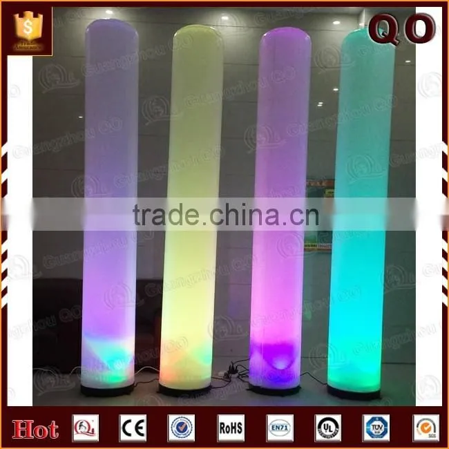 Wedding decoration long inflatable pillars with led light