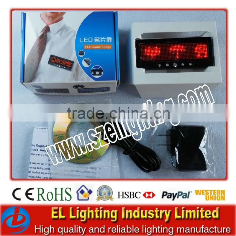 LED name Badge,heart-shaped led badge