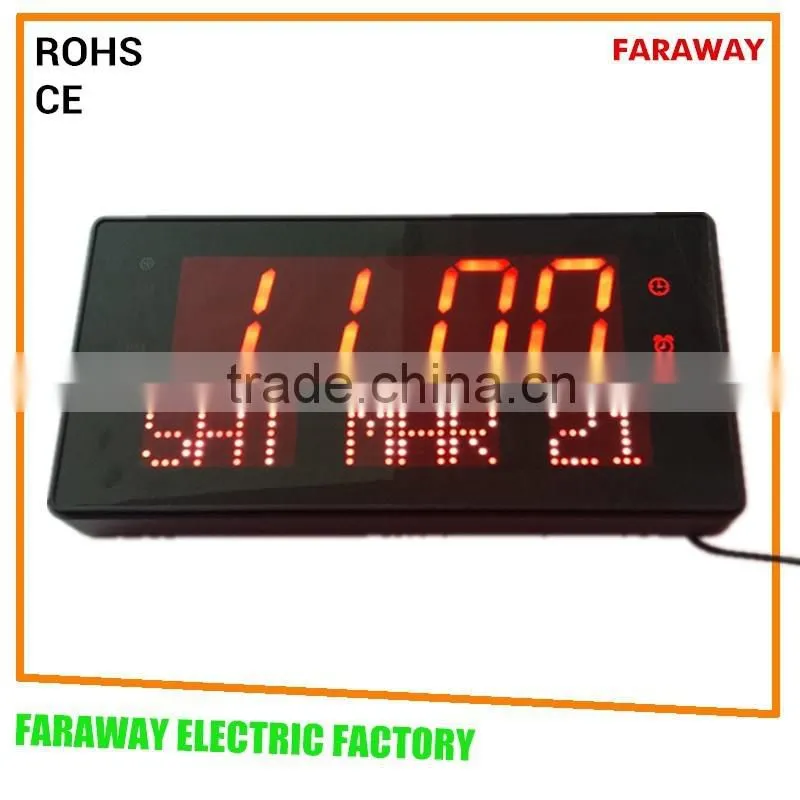 black plastic led digital clock with calendar and week