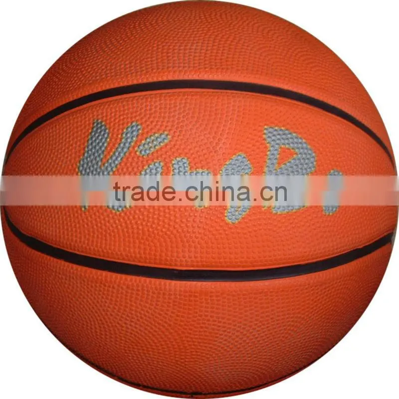 official size 7 rubber basketball ,orange color basketball