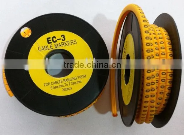 EC type electric round yellow cable marker (EC-0)