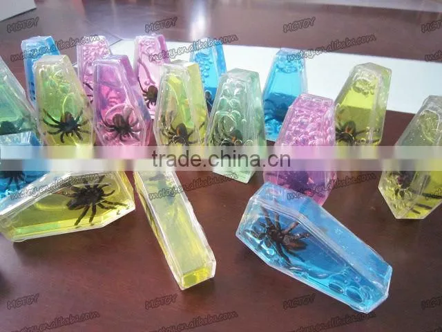 Factory supplier wholesale Crystal Coffin putty with dinosaur frog spider lizard alien crystal gift crystal toy crystal ball