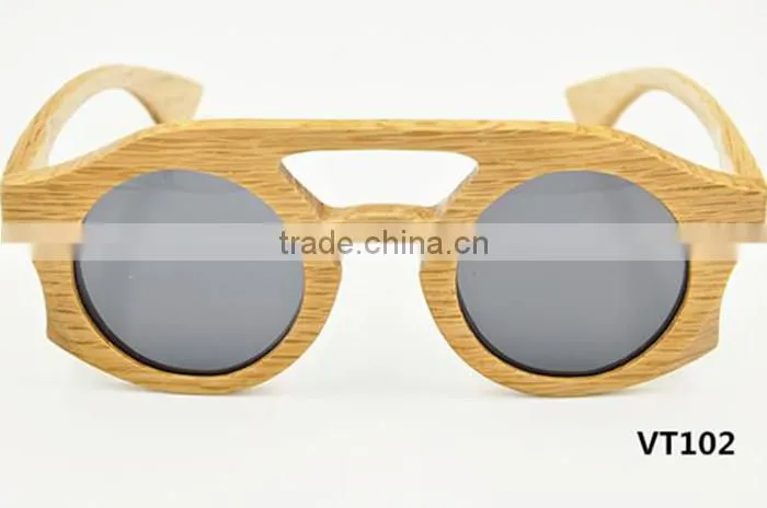 2016 new style classic retro UV400 mirror lens design bamboo wooden polarized sunglasses sun glasses