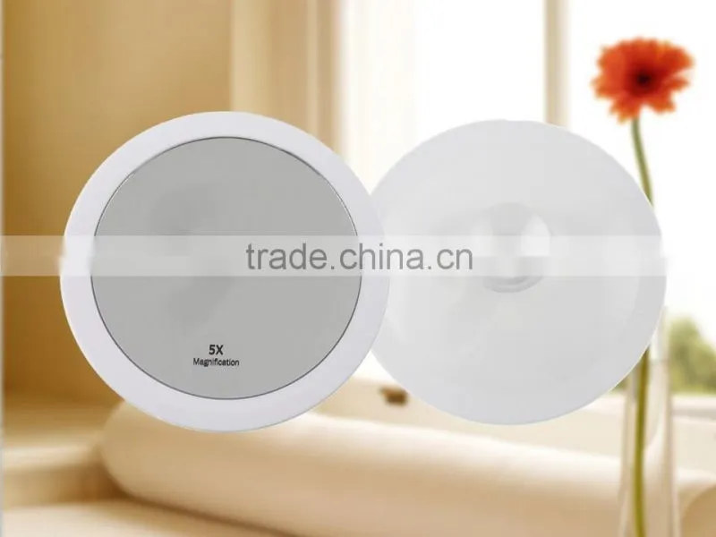 Plastic cosmetic mirror with suction cup
