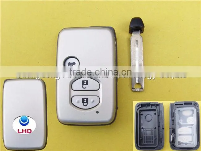 Uncut valet key 3 buttons smart card key fob for Toyota Highlander RAV4 car