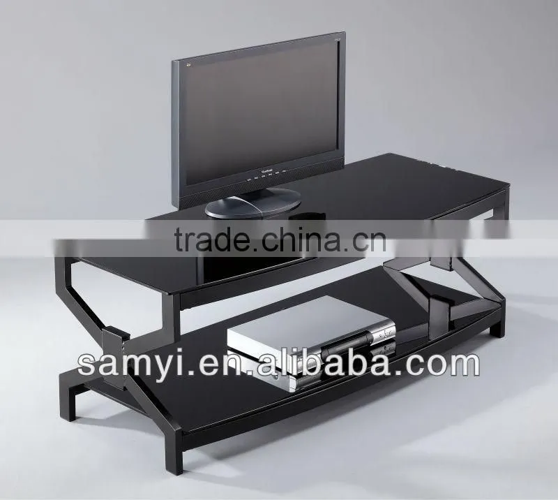 Black Glass TV Stand Cabinet