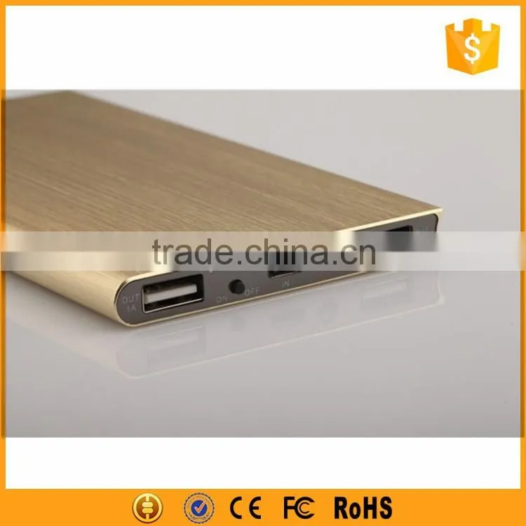 Full capacity super thin metal power bank 12000mah with smart board