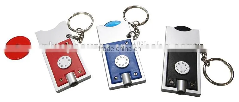 1 led keychain light with coin