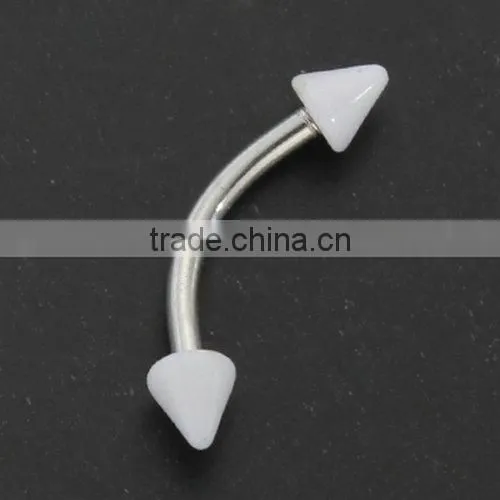 Multicolor Charming Fake Cheap Unique Acrylic Cone Stainless Steel Eyebrow Rings Body Piercing Jewelry