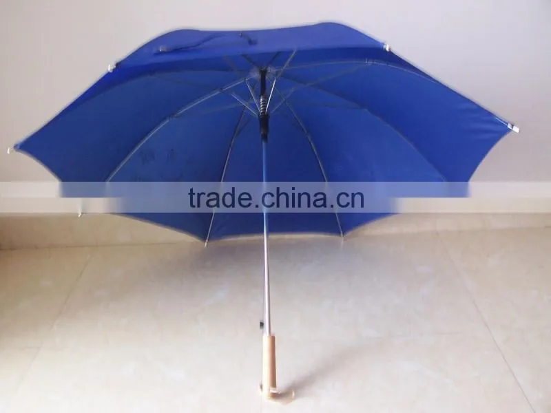 23 inches Automatic open polyester fabric metal frame wooden handle balcony umbrella advertising