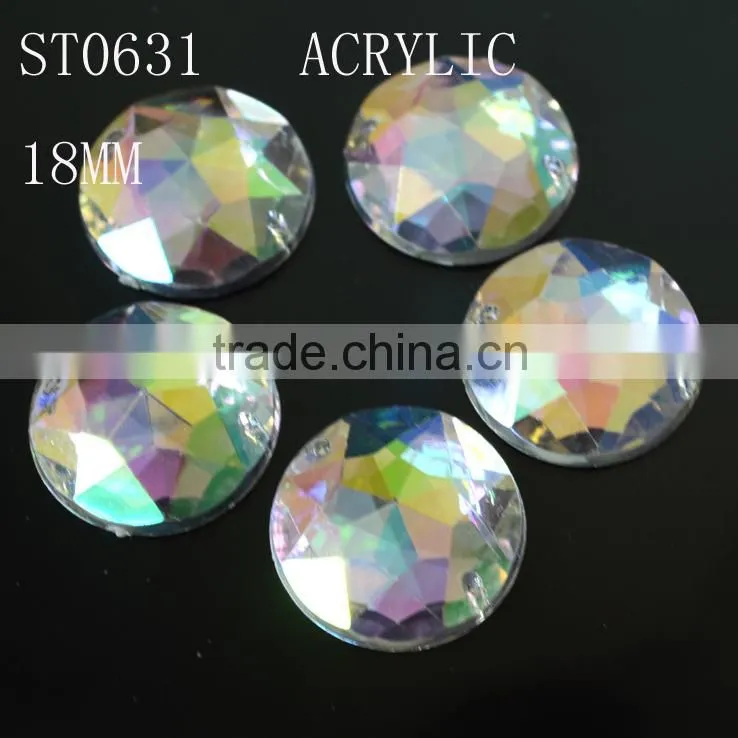 Rhinestones Loose Beads Hand Sewing Strass For Dress 22mm, Sew On Acrylic Accessories, Acrylic For Jewlry