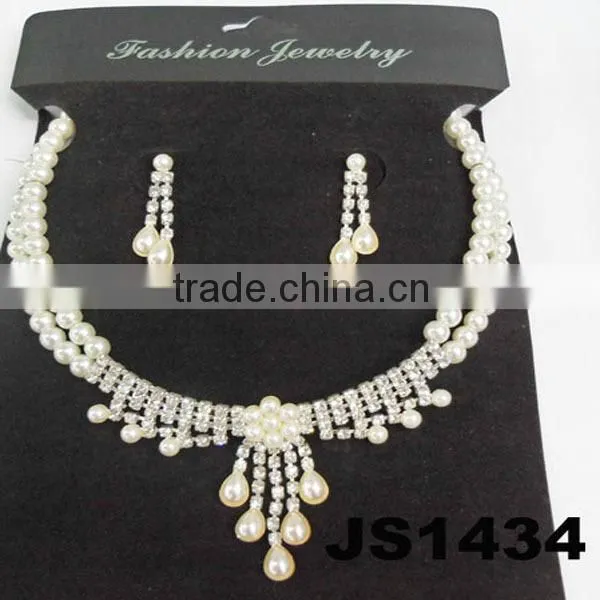 cheap fashion flower necklace earrings jewelry set