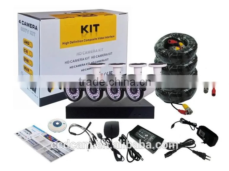 4 Channals 720P cctv camera system IR Night Vision dvr kit