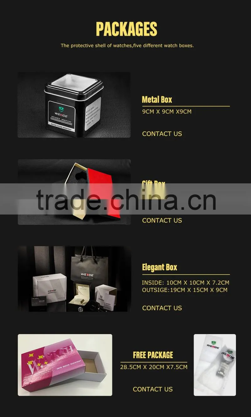 WEIDE WH3401 hot sell men watches alibaba china genuine leather watch