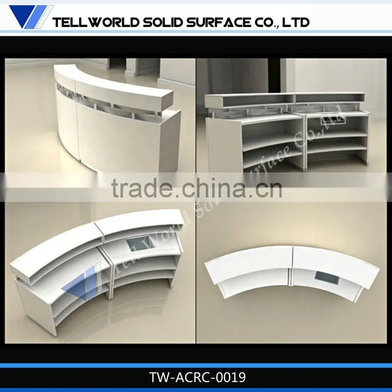 New arrival marble reception counter beauty curved salon reception desk