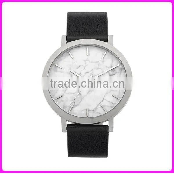 2016 new arrival japan movt quartz watch stainless steel back marble dial watch