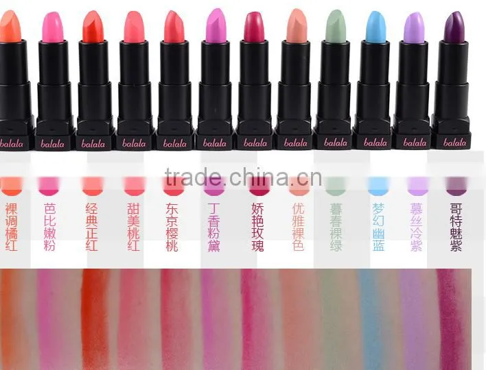 Wholesale Balala Waterproof Long Lasting Fashion Color Branded Names Lipstick,Colourful Lip Stick