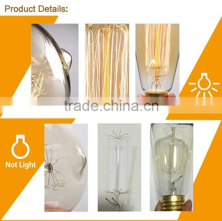 Wide application for decorations vintage edison light bulbs a19 40w e27/b22