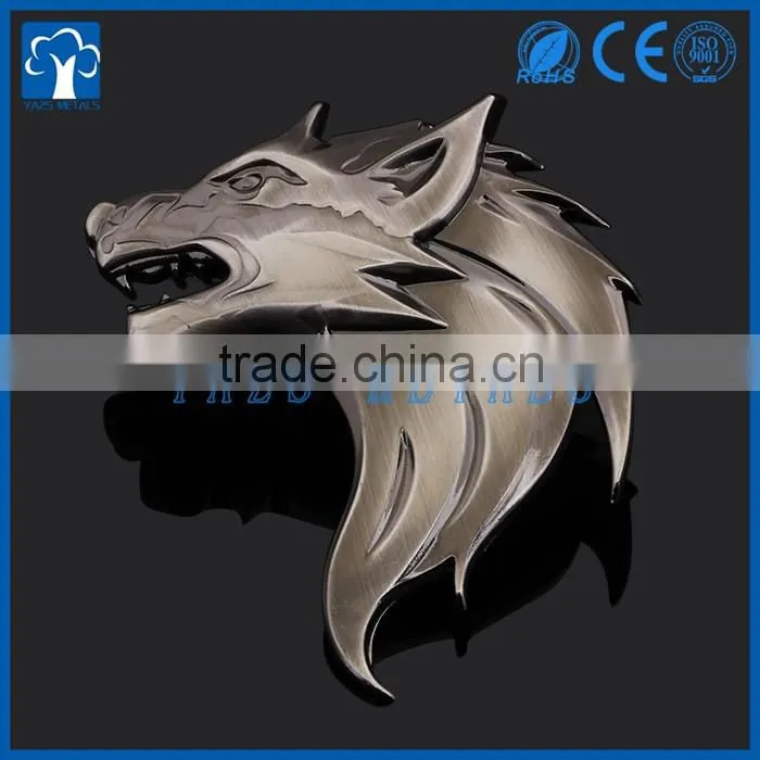Cheap custom metal 3D car badge emblems 3M sticker