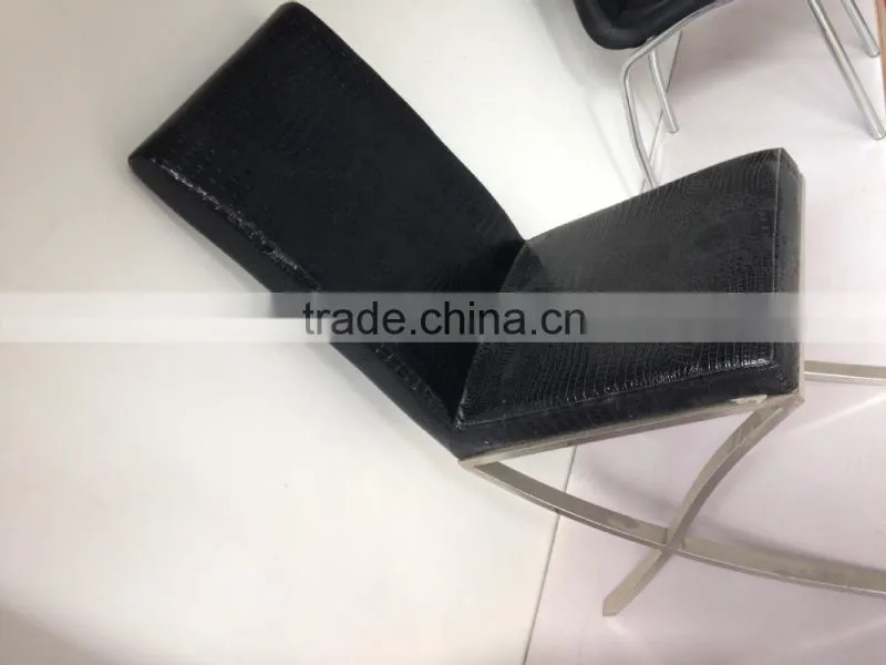 DC-3001 cross leg leather top dining chair
