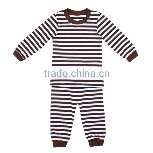2016 pajamas set for baby toddler children boutique winter clothing cotton girls pajamas wine striped pajamas kids