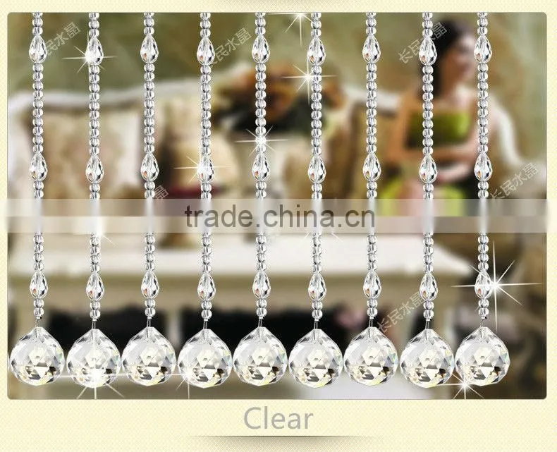 crystal glass Eco-friendly beads curtain for hotel store shop coffee or home decoration hanging door beads curtain