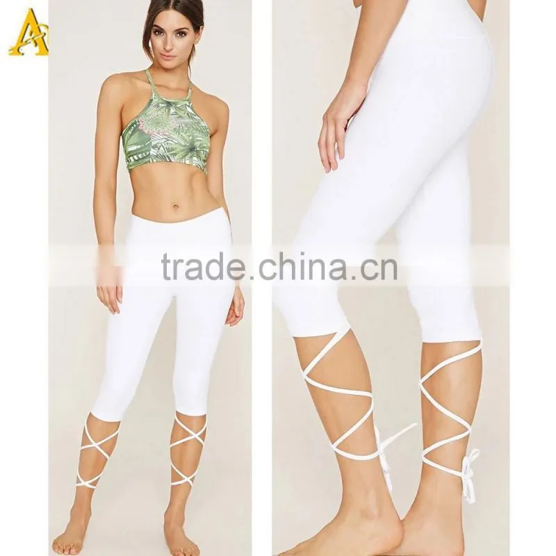 Ladie's fitness nylon spandex yoga pants fit for gym and sports