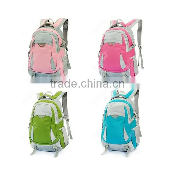Manufacturer promotional cheap nylon fabric dot printing school girls backbag