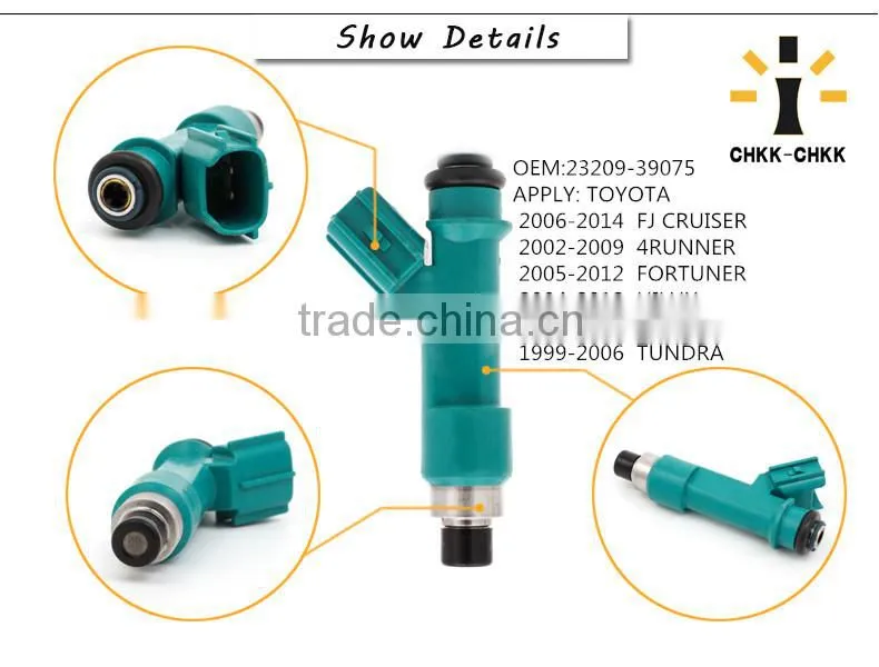 High qualtiy fuel injector in stock for Toyota Hilux year 2004-2013 OEM 23209-39075