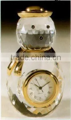 2016 Lovely & fashionable snowman shape crystal clock