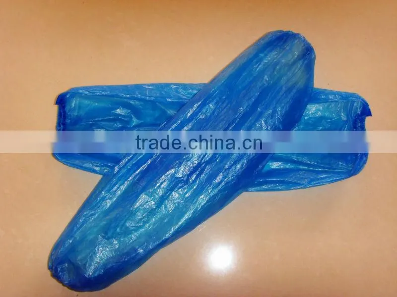Blue PE arm sleeves hand-made disposable