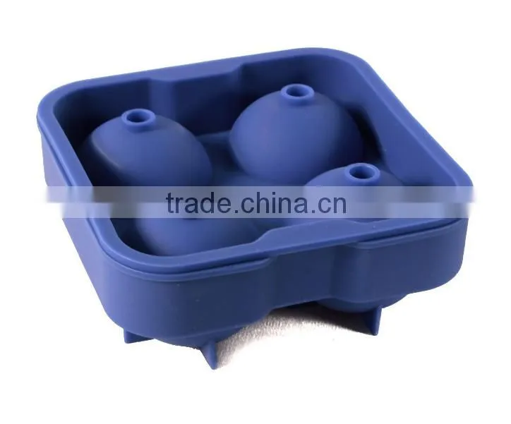 Hot Selling 4 cavities round silicone ice ball mold