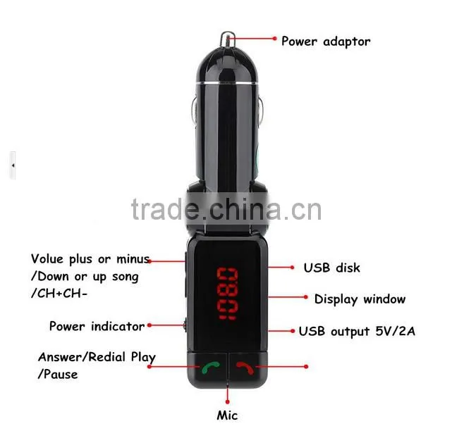 Hands free dual usb car charger wireless bluetooth fm transmitter for car mp3, bluetooth wireless fm transmitter
