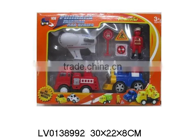 Hot-selling kids pull back police toy car 3 in 1 bilster card