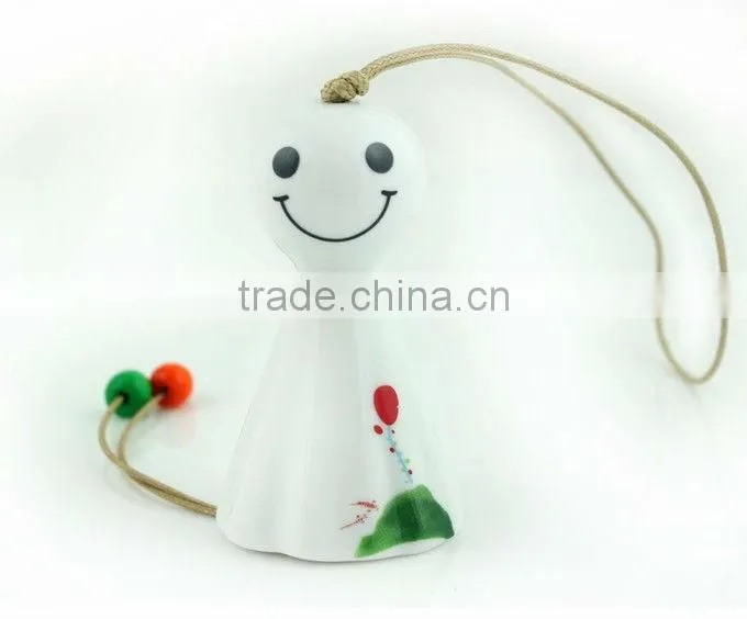 Japanese Porcelain Doll Wind Bell Handbag Decoration