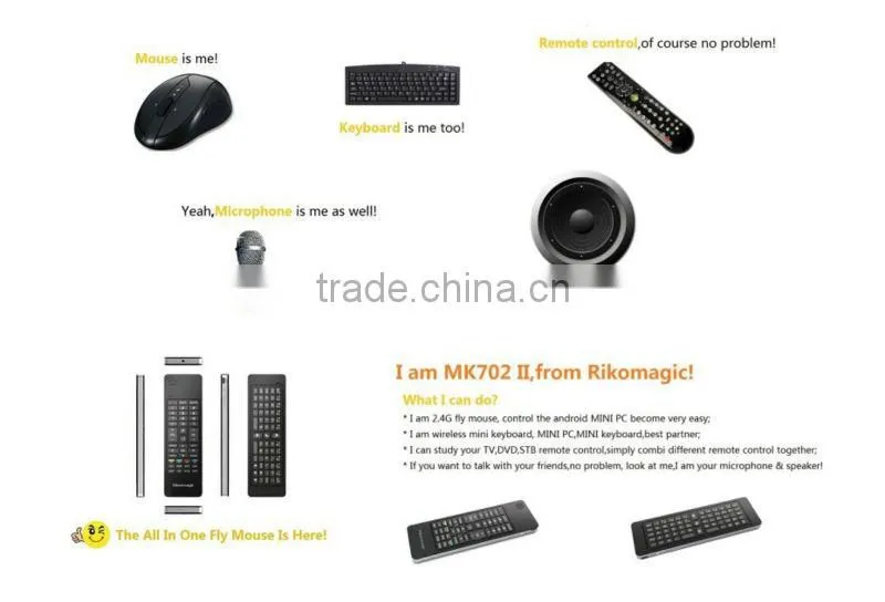 2.4G Wireless Mini All-in-one Multifunctional Smart Fly Mouse MK702II For Andriod TV PC