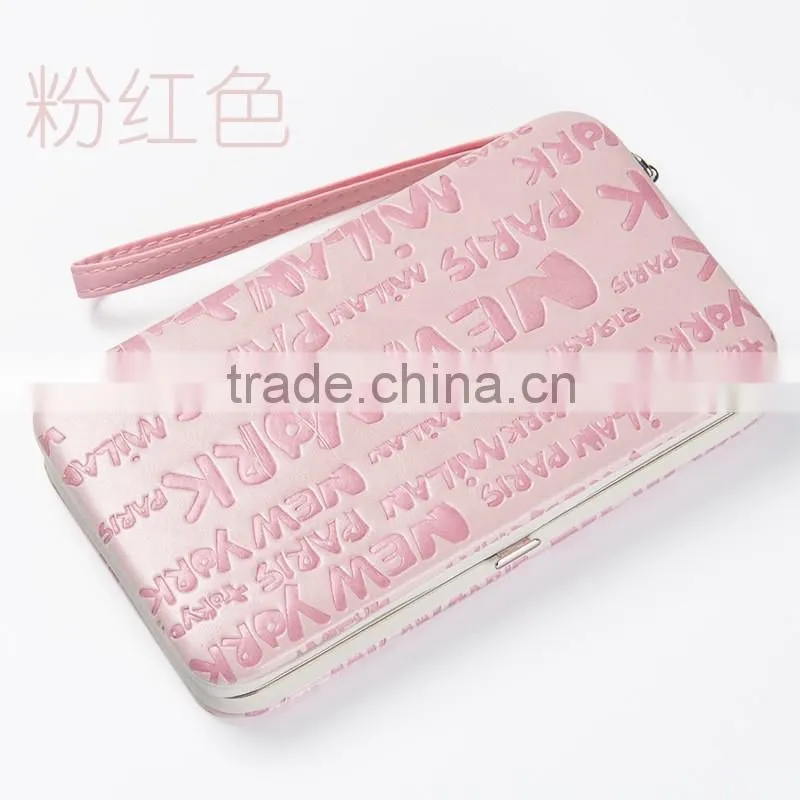 women metal frame wallet with cell phone pocket