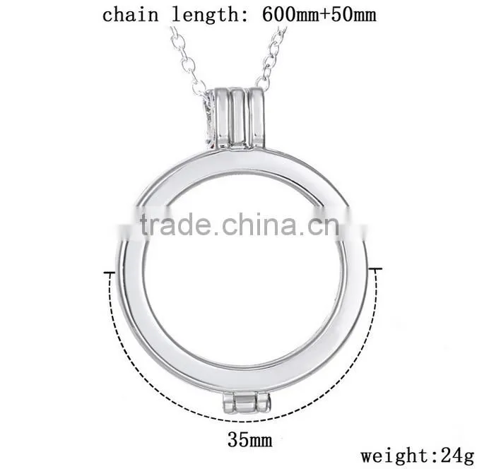 2016 New Design Locket Round Fashion Aromatherapy Perfume Necklace